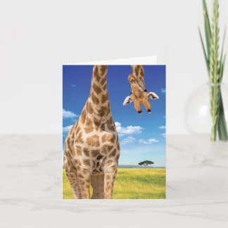 1 Adorable Birthday Card - Upside-Down Giraffe