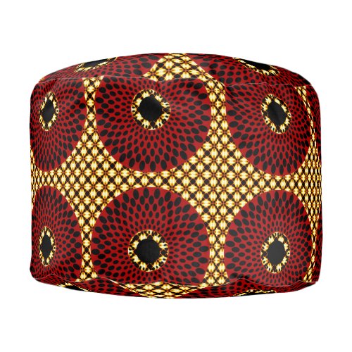 1 African Print Round Pouf