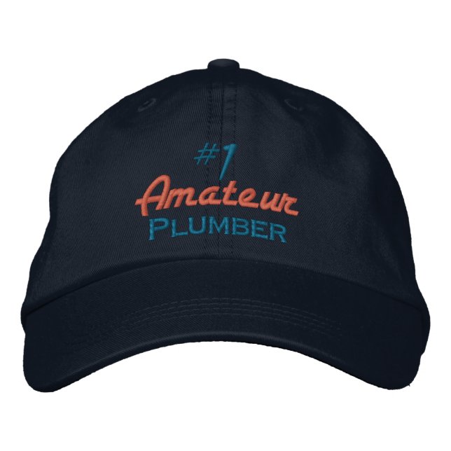 #1 Amateur Plumber Embroidered Baseball Cap (Front)