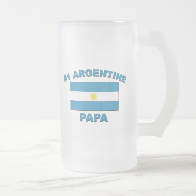 #1 Argentine Papa Frosted Glass Beer Mug (Right)