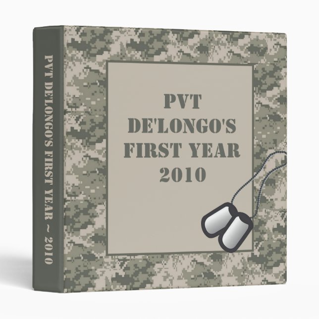 1" ARMY ACU Camo Camouflage Photo Binder Scrapbook (Front/Spine)