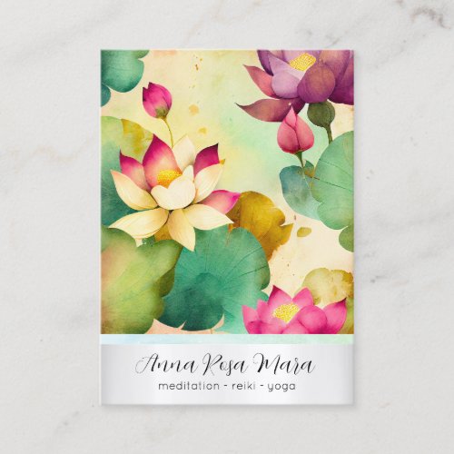 *~*  1 Art Lotus   PHOTO Nature Flowers QR AP67 Business Card