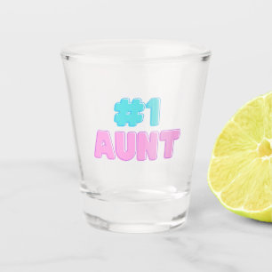 #1 Aunt Sticker Shot Glass