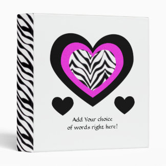 1" Avery: Zebra Heart Binder