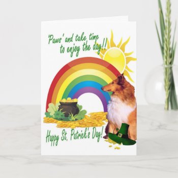 1. Awesome Collie St. Patrick's Day Card by 4westies at Zazzle