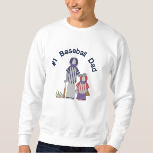 #1 Baseball Dad and Child Embroidered Sweatshirt
