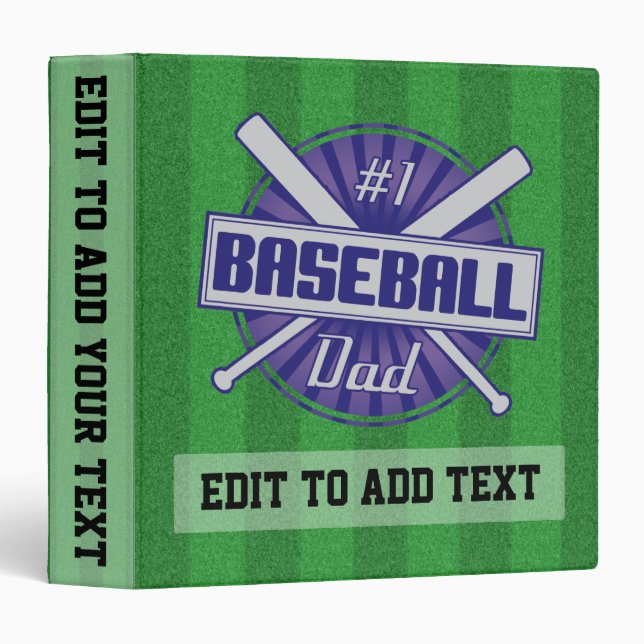 #1 Baseball Dad Binder Album, Customize It! (Front/Spine)