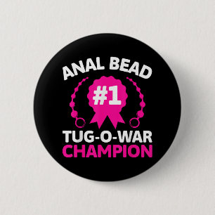 #1 Bead Tug O War Champion Funny Adult Humor Cring Button