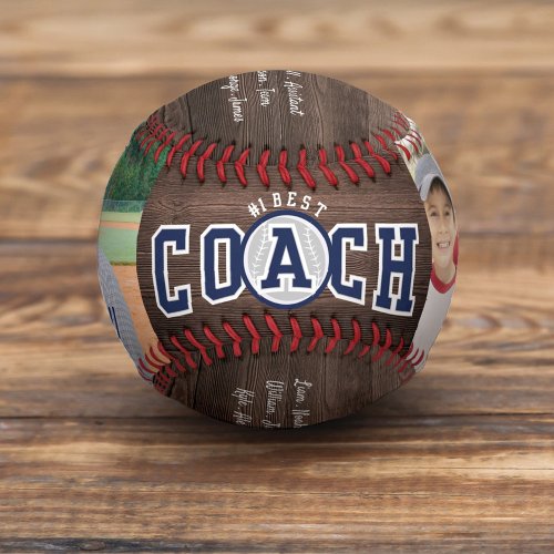 1 Best Coach Photo Team Roster Keepsake Woodgrain Baseball