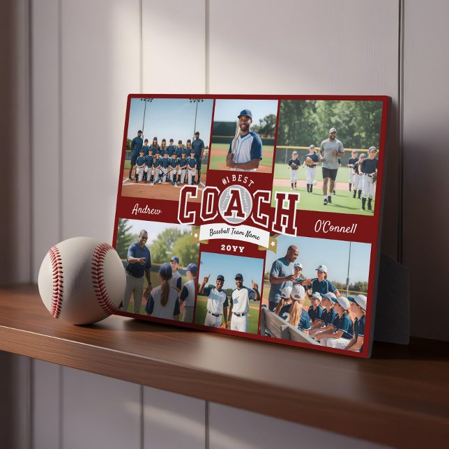 #1 Best Coach Team Photo Collage Appreciation Gift Plaque (#1 Best Coach Team Photo Collage Appreciation Gift Plaque)