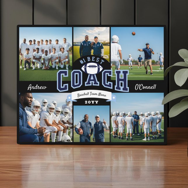 #1 Best Football Coach Photo Appreciation Gift Plaque (#1 Best Football Coach Photo Appreciation Gift Plaque)