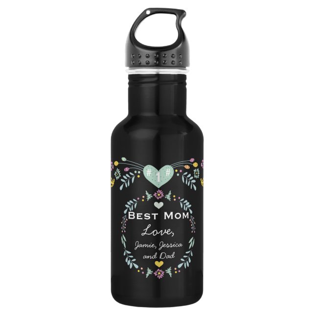 # 1 Best Mother Personalized Keepsake Stainless Steel Water Bottle (Front)