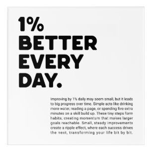 1% better every day motivational acrylic print