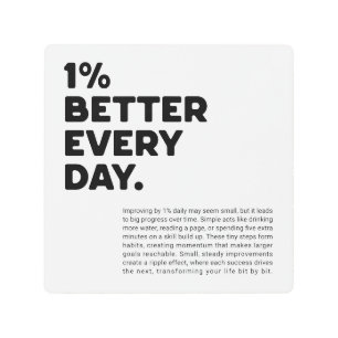 1% better every day motivational metal print