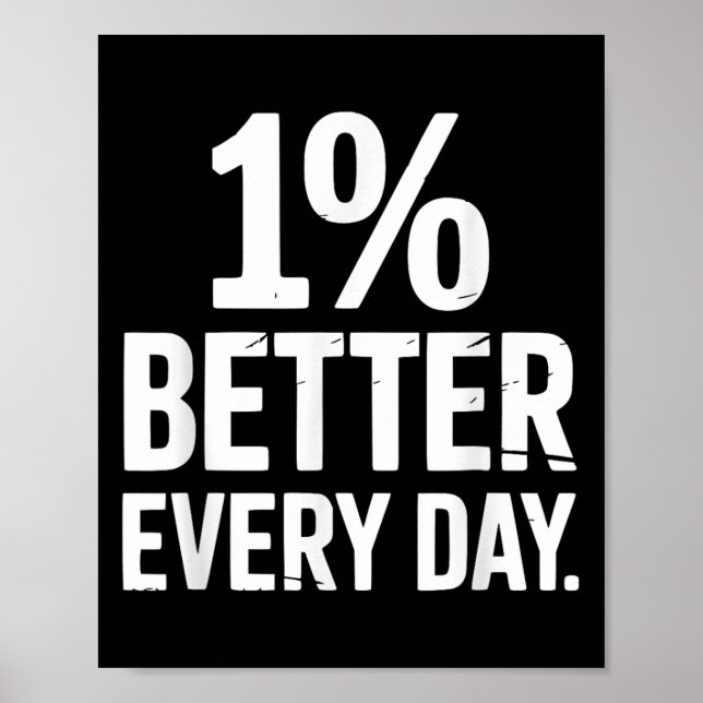 1% Better Every Day Self Improvement.  Poster (Front)