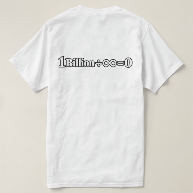 1 Billion ÷ Infinity = 0 Math T-Shirt | Funny Math (Design Back)