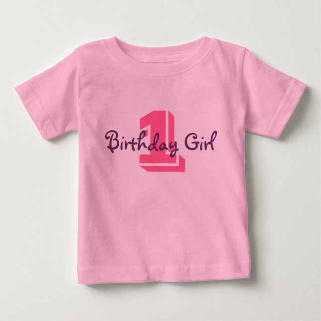 1, Birthday Girl Baby T-Shirt (Front)