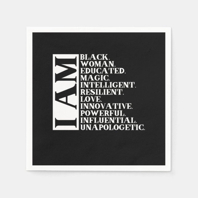 1 Black Woman Saying I Am Manuel.Png Napkins (Front)