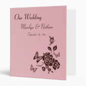 1" Blush Pink and Brown Floral Wedding Binder (Front/Inside)