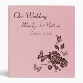 1" Blush Pink and Brown Floral Wedding Binder (Front)