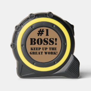 #1 Boss Brown Black Typopgraphy Tape Measure