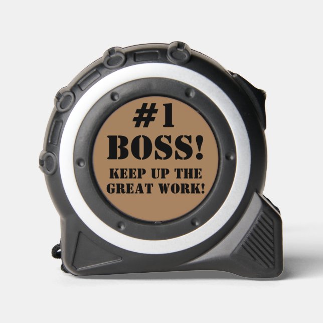 #1 Boss Brown Black Typopgraphy Tape Measure (Front)