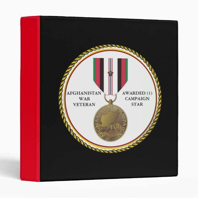 1 CAMPAIGN STAR AFGHANISTAN WAR VETERAN BINDER (Front/Spine)