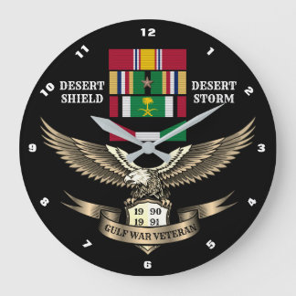 1 CAMPAIGN STAR GULF WAR VETERANS LARGE CLOCK