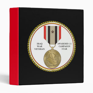 1 CAMPAIGN STAR IRAQ WAR VETERAN BINDER