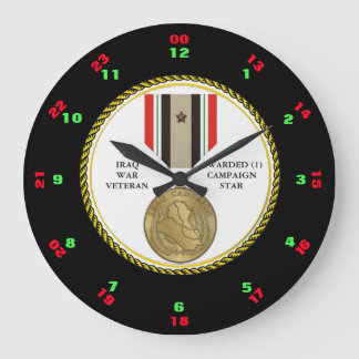 1 CAMPAIGN STAR IRAQ WAR VETERAN LARGE CLOCK