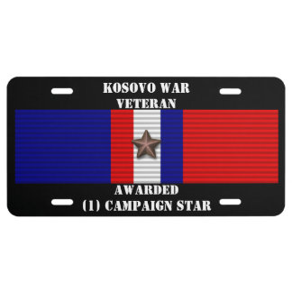 1 CAMPAIGN STAR KOSOVO WAR VETERAN LICENSE PLATE