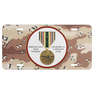 1 CAMPAIGN STAR PERSIAN GULF WAR VETERAN LICENSE PLATE