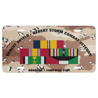 1 CAMPAIGN STAR PERSIAN GULF WAR VETERANS LICENSE PLATE