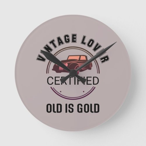 1.car lover vintage   round clock