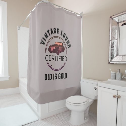 1car lover vintage   shower curtain