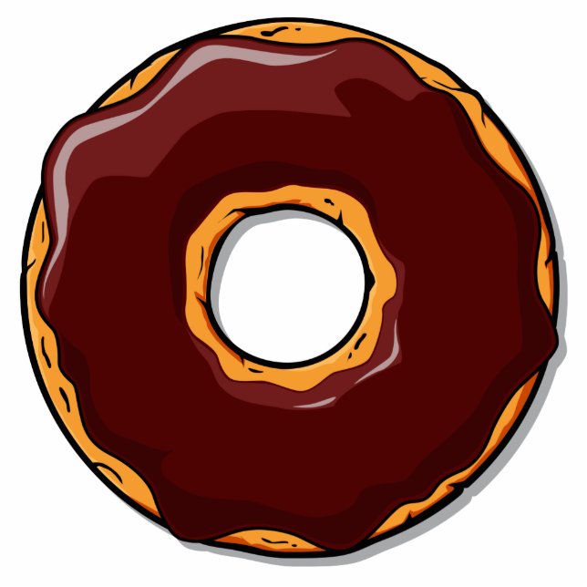 1 Cartoon Chocolate Donut Design Cutout (Front)