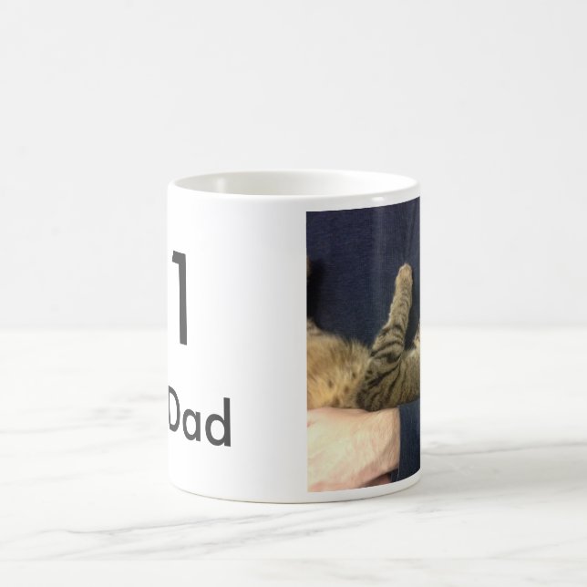 #1 Cat Dad Mug with photo (Center)