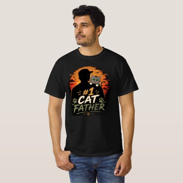 #1 Cat Father Dad's Best Pal Cat Tee (Front Full)