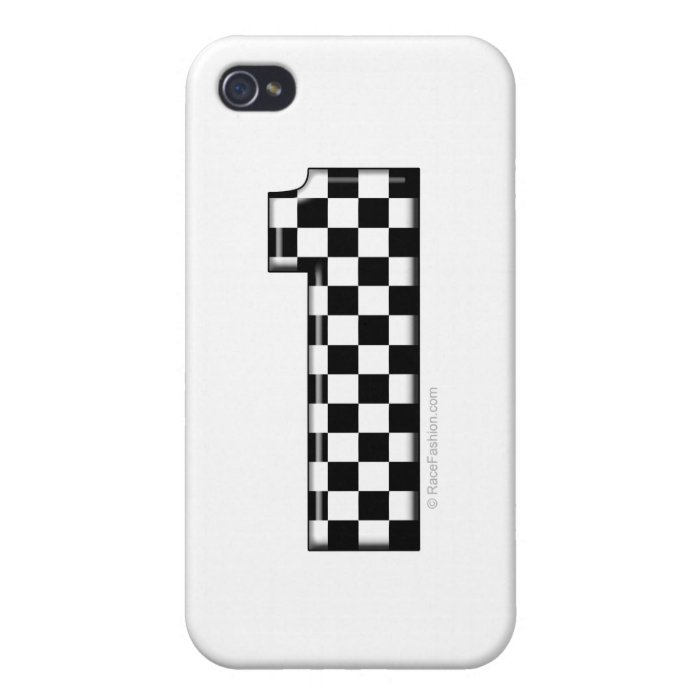 1 checkered auto racing number iPhone 4/4S cover