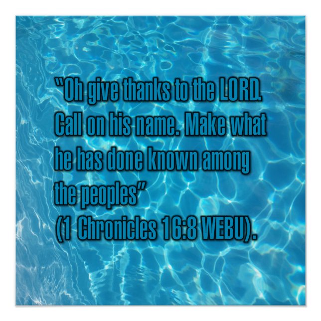 1 Chronicles 16:8 WEBU Poster (Front)