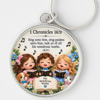 1 Chronicles 16:9 Christian Choir Bible Verse Keyc Keychain