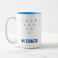 "#1 Coach" 10-Pin Bowling Pin Rack Layout Sky Blue
