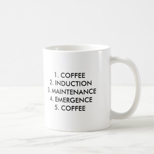 1 COFFEE 2 INDUCTION 3 MAINTENANCE4 EMERGEN COFFEE MUG