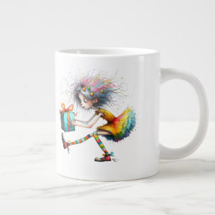 *  1 Colorful  Whimsical Christmas Girl  Gift AP97 Giant Coffee Mug
