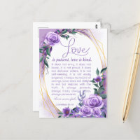 1 Cor 13:4-8 Love is Patient Lavender Floral