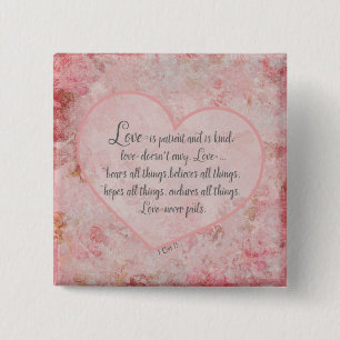1 Cor 13 - Love is Patient Love is Kind Button