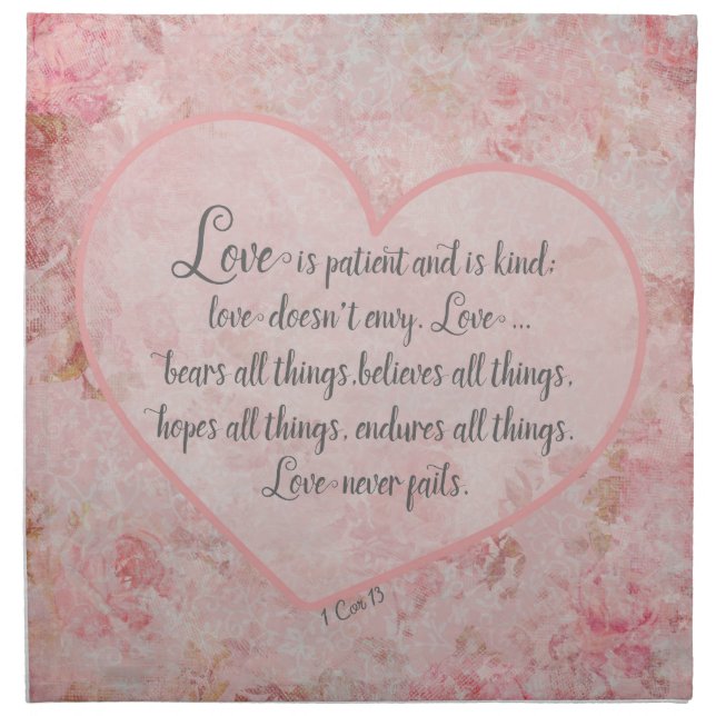 1 Cor 13 - Love is Patient Love is Kind Napkin (Front)