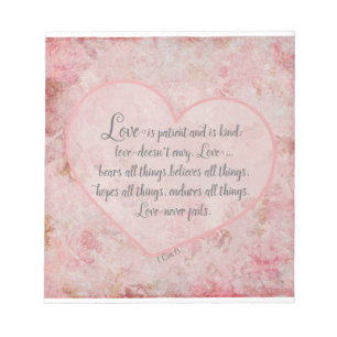 1 Cor 13 - Love is Patient Love is Kind Notepad