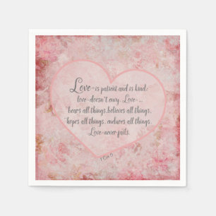1 Cor 13 - Love is Patient Love is Kind Paper Napkins
