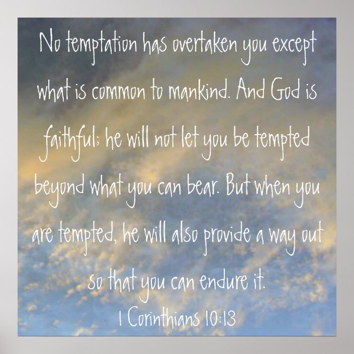 1 Corinthians 10 13 Bible Verse Poster Zazzle Com